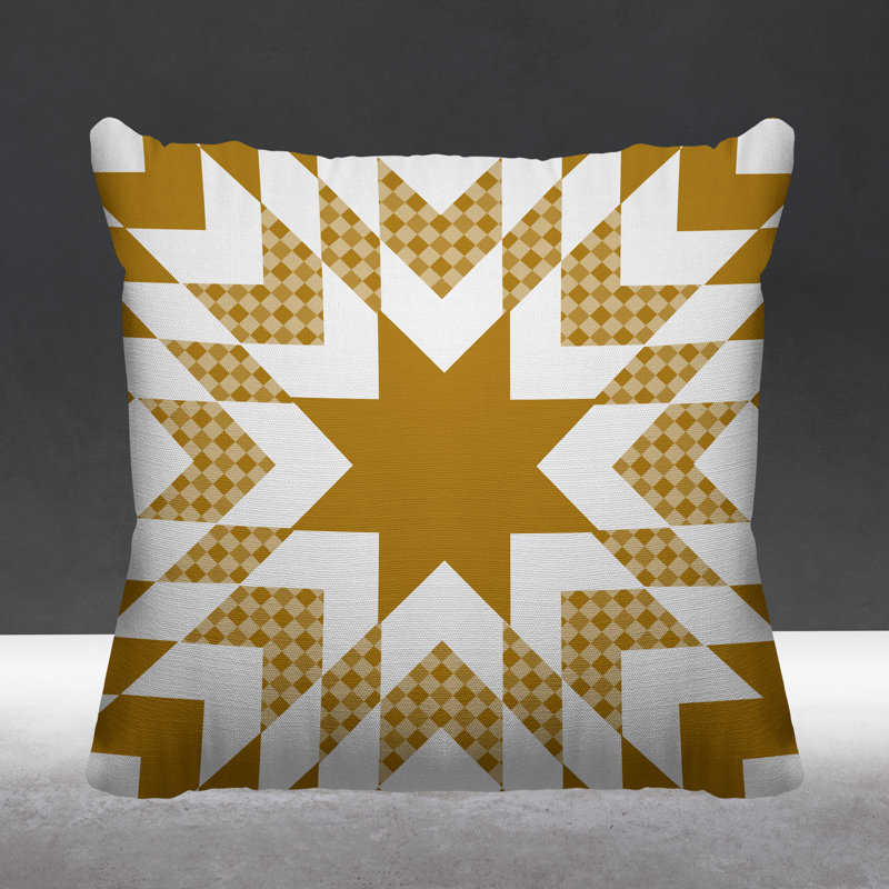 Coussin décoratif intérieur / extérieur Zozo Country, L 19 po x H 19 po, Jaune