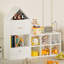 Bibliothèque polyvalente pour enfants avec un design en forme de maison, un rangement multifonctionnel pour les livres et les jouets, un emplacement réglable, un organisateur durable pour enfants pour la salle de jeux ou la chambre à coucher Assemblage-33791278