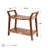 26" W Teak Shower Bench with Built-In Towel Bar, Teak Shower Stool & Shower Chair with Storage Shelf and Adjustable Non-Slip Feet