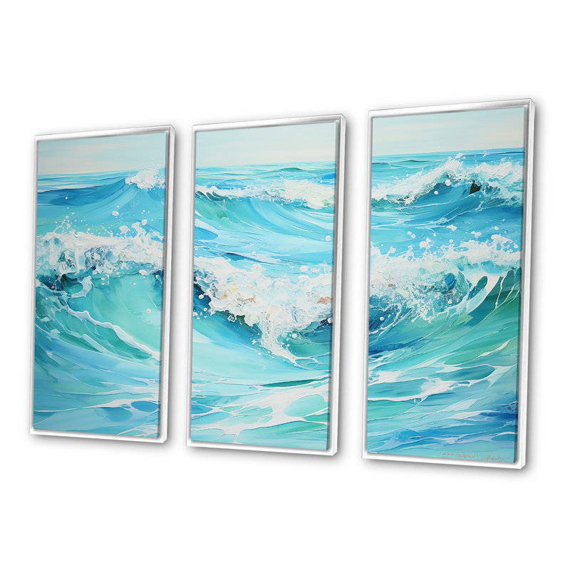 Ensemble de salon Ocean Charm, Cadre flottant blanc, H 40 po x l 60 po x P 1 po