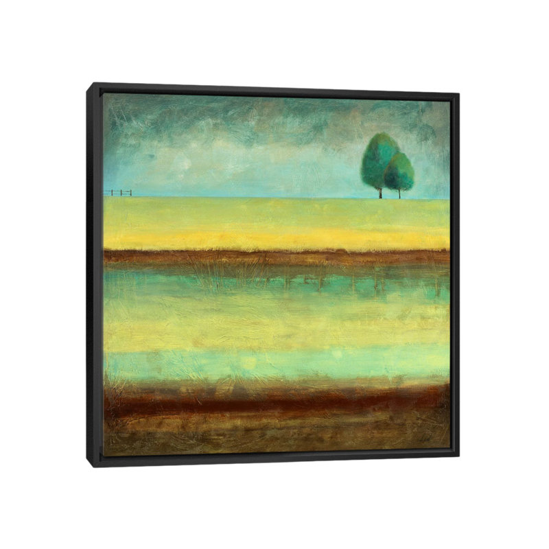 "A Tree by a River" par Pablo Esteban, reproduction d'art sur toile, H 18 po x l 18 po x P 1,5 po, Toile encadrée noire