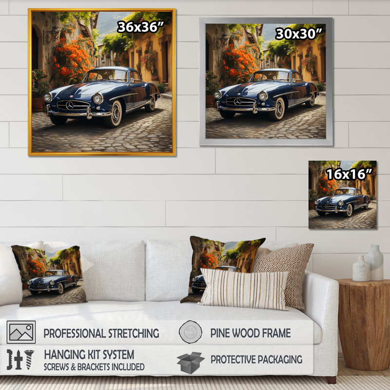 «1970S German Car Beauty», reproduction sur toile, H 16 po x l 16 po x P 1 po, Toile tendue