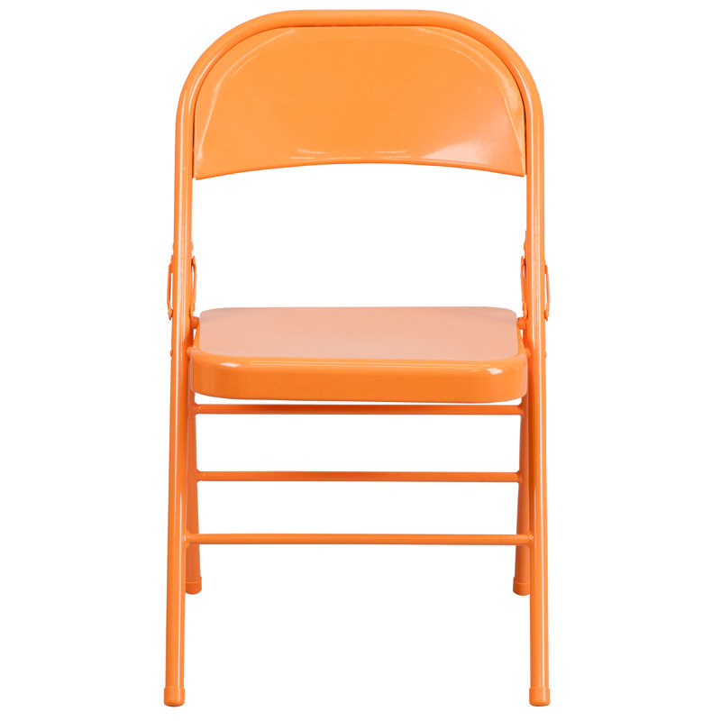 Chaise pliante en métal Oliverson, Orangé