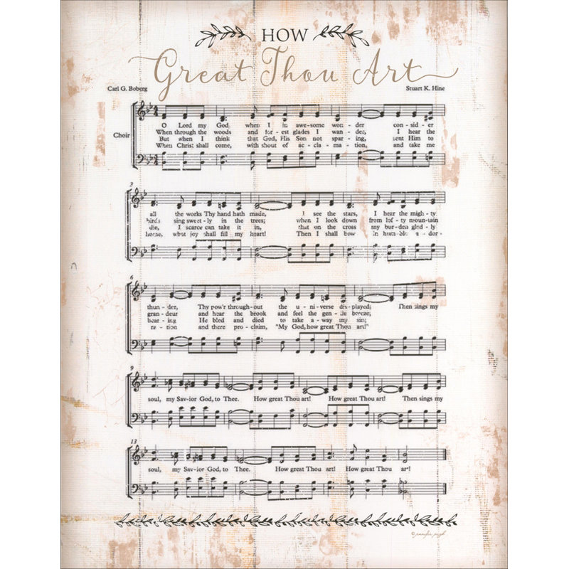 «How Great Thou Art», H 18 po x l 14 po