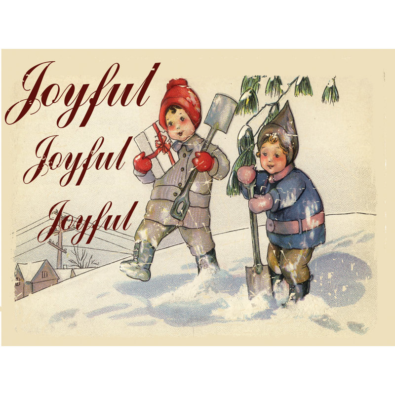 Plaque en métal Joyful Christmas, H 17,2 po x l 23,2 po x P 0,04 po