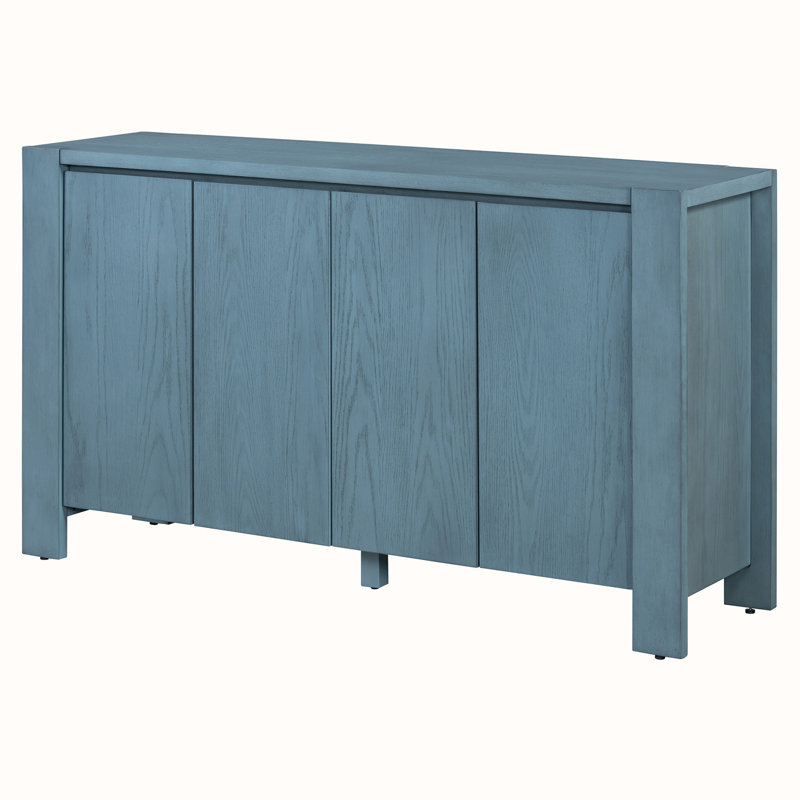 Console de rangement avec armoire, tablettes réglables, Marine