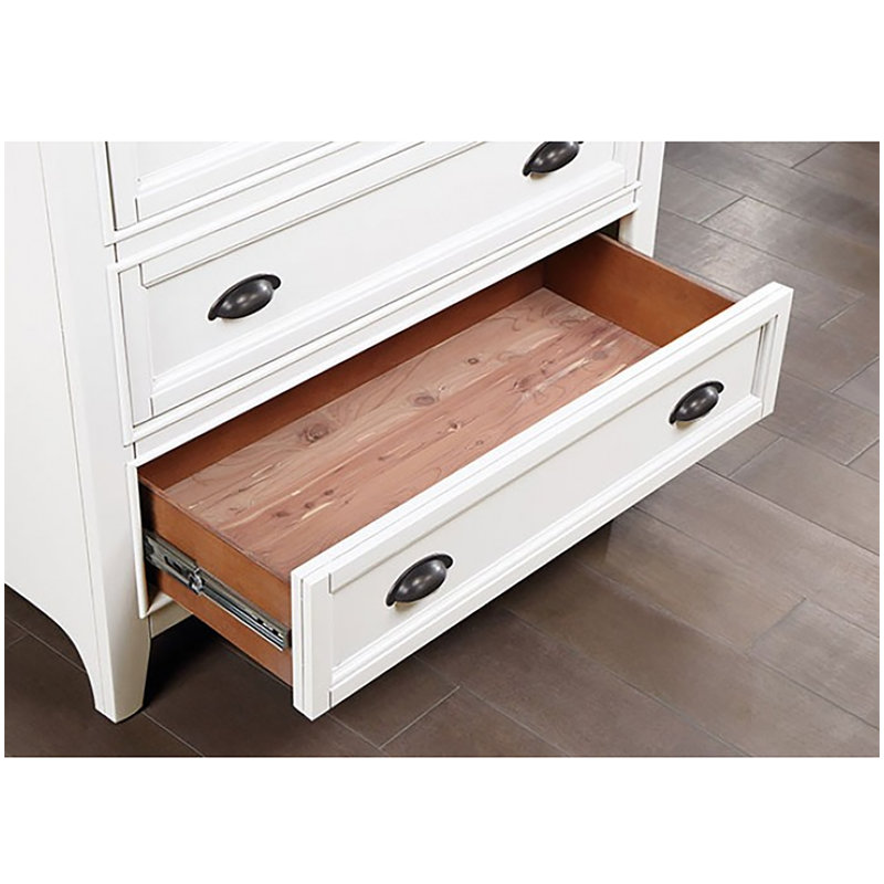 Commode 5 tiroirs Aadhish, Blanc