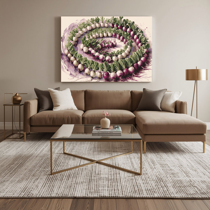 Art mural sur toile beige, H 12 po x l 18 po