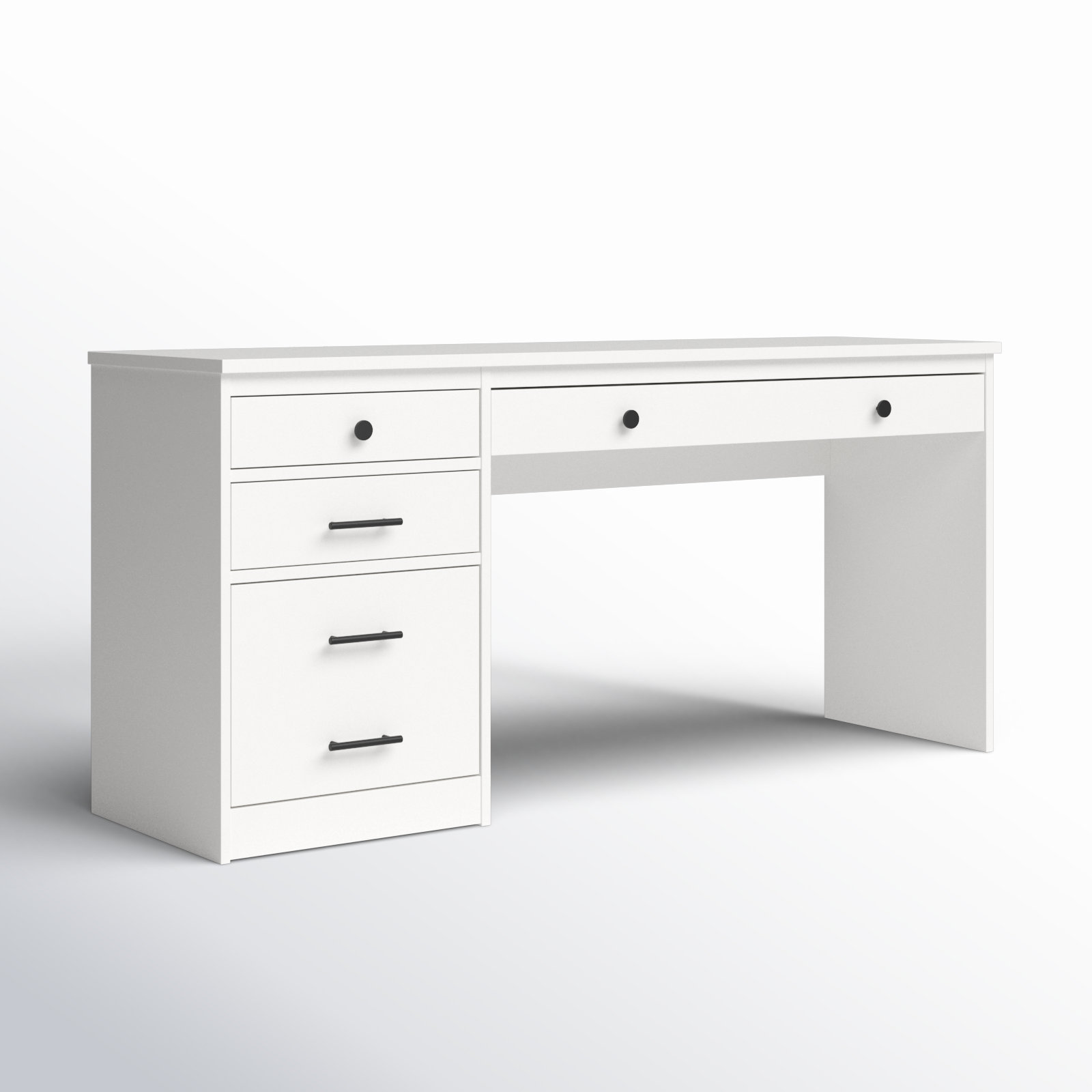 Doyka 65 " Pine Executive Desk, White wash