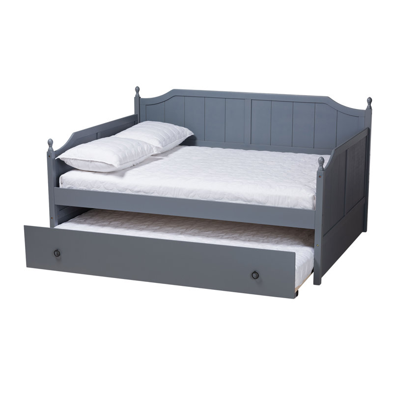 Aaina Addison Daybed with Twin Size Trundle, Gray
