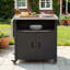 Chariot pour îlot de cuisine extérieur avec table d'appoint pliable, armoire de rangement, station de préparation sur roulettes-125431874