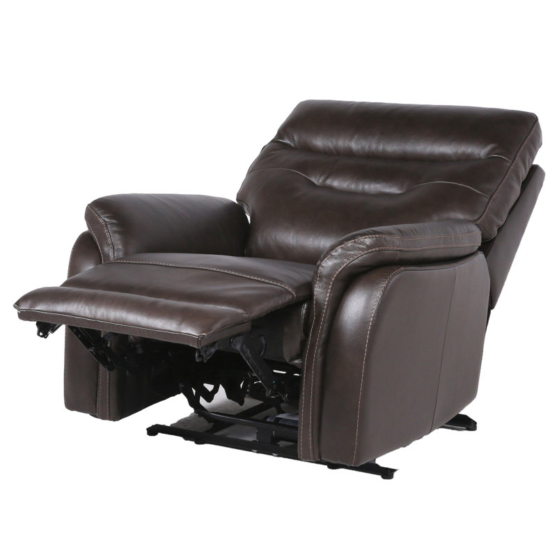 Aonghus Upholstered Power Recliner, Dark Brown