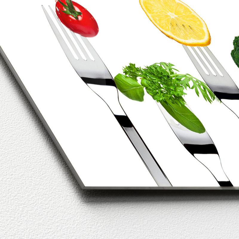 Vegetable & Fruit Glass Picture, 50 cm H x 125 cm W x 1.4cm D