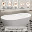 Crescent 64.56"x 32.27" Solid Surface Stone Freestanding Soaking Bathtub