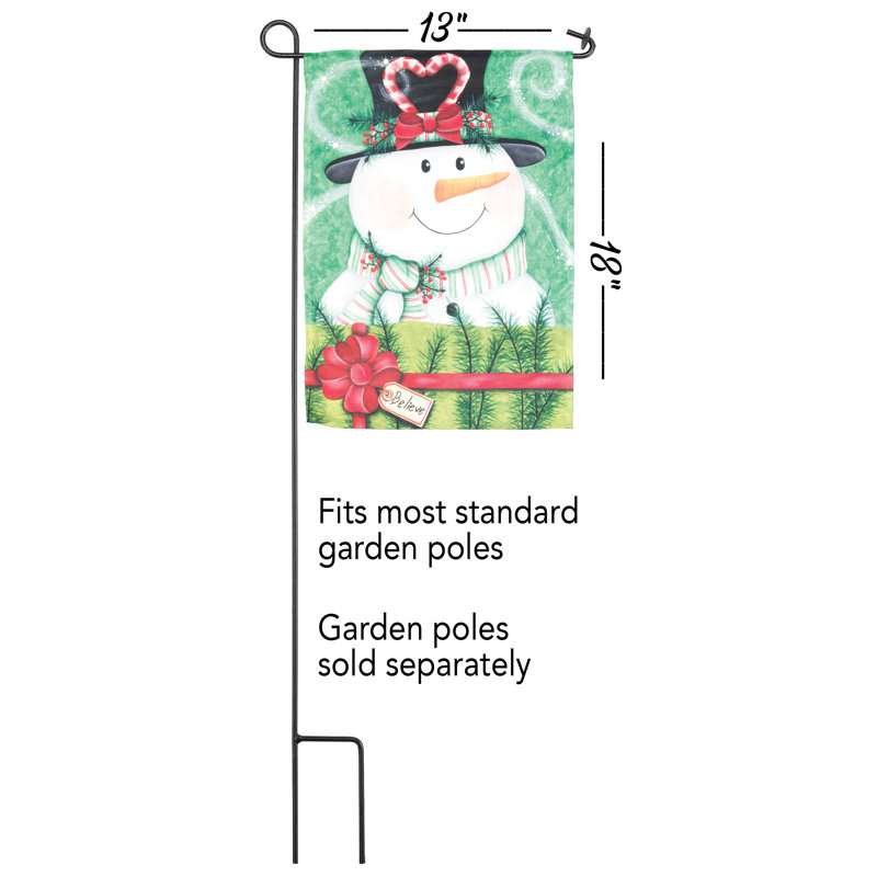 Drapeau en polyester Snowman Believe, 18 x 13