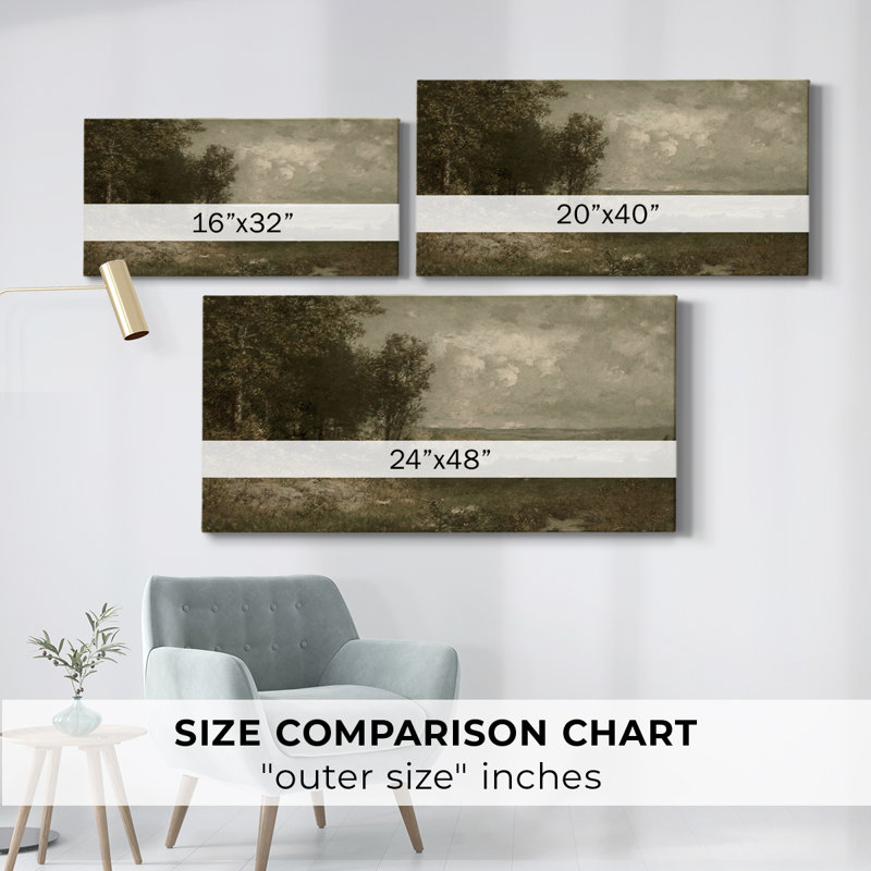 Série paysage - DCCCLII - Toile tendue avec châssis - Prêt à accrocher, H 16 po x l 32 po