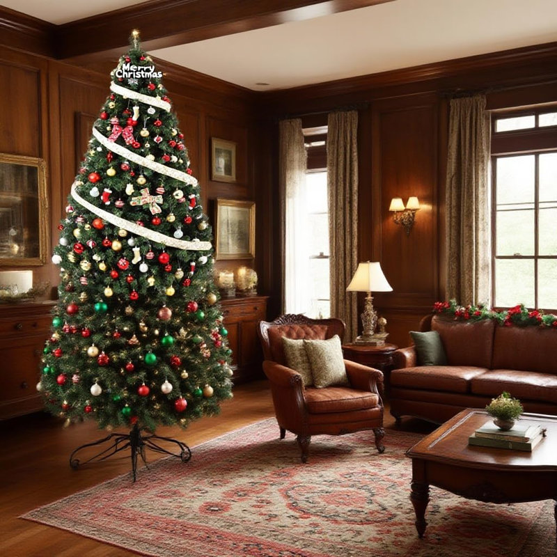 Lighted Artificial Christmas Tree, 6' H