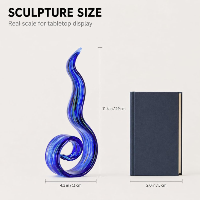 Statue flamme de verre, Bleu