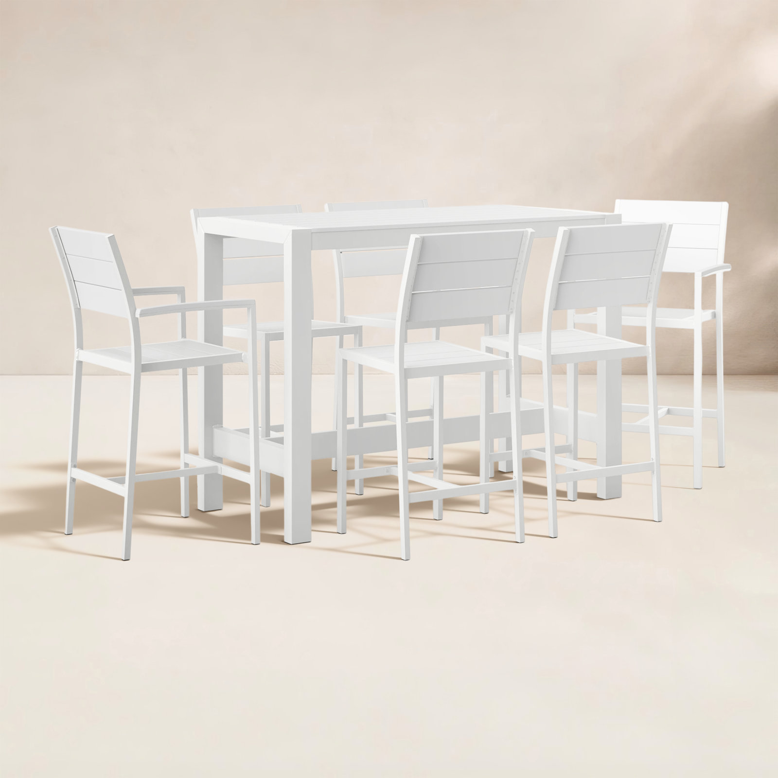 Betty 59" Patio Dining Set, White, White