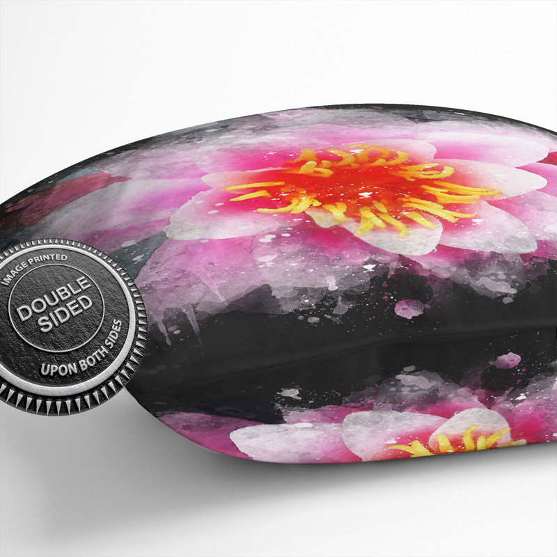 Pink Water Lily Flower Vol.4 Scatter Cushion, 55cm H x 55cm W x 20cm D