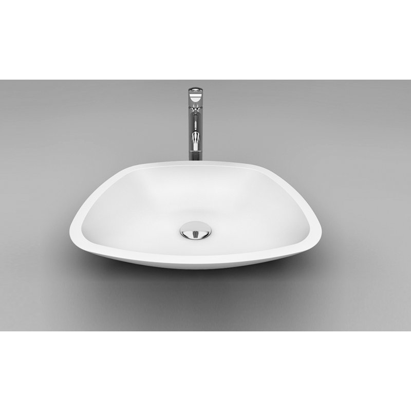 Unique 20.1'' L Bathroom Sink, White Polish