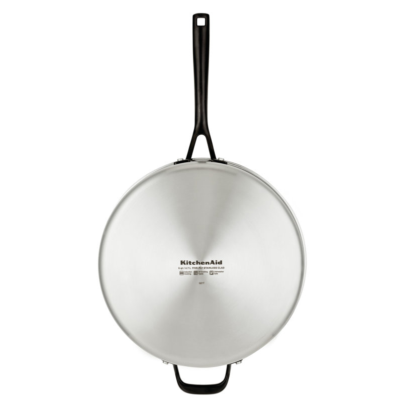 KitchenAid® 5-Ply Clad Stainless Steel Induction Saute Pan with Lid, 5-Quart