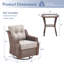Ensemble de chaises d'extérieur pivotantes en osier avec coussins-850594424
