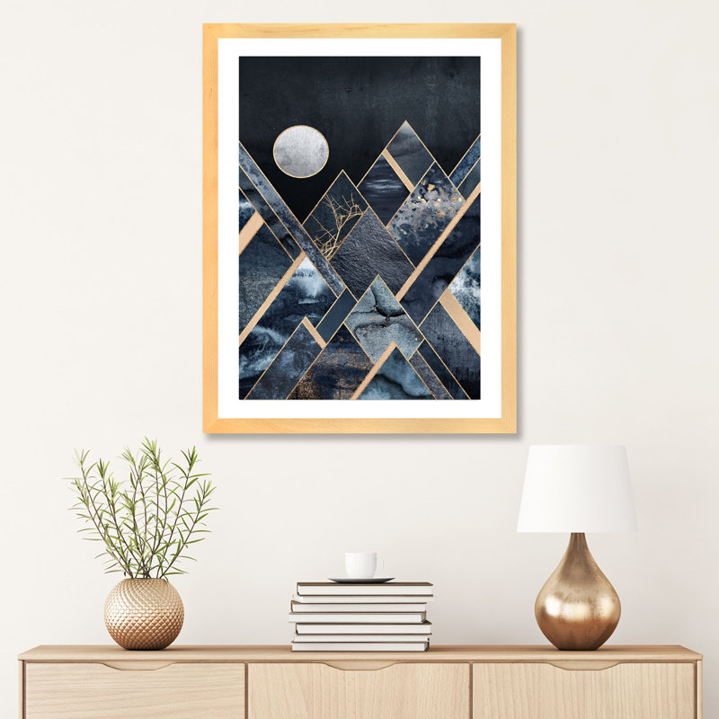 «Stormy Mountains» par Elisabeth Fredriksson - reproduction imprimée, H 16 po x l 24 po x P 1 po, Papier bois naturel