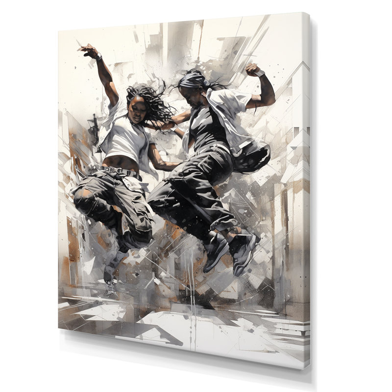 «Black and White Hip Hop Dance III», reproduction sur toile, Toile tendue, H 44 po x l 34 po x P 1,5 po
