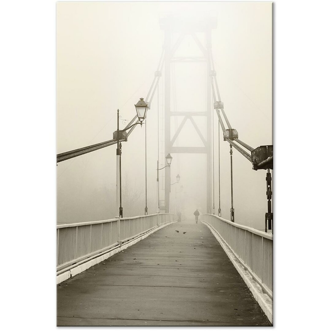 Leinwandbild Brücke im Nebel