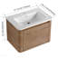 Meuble-lavabo mural 52 po avec lavabo en céramique blanche et tablettes de rangement et 1 porte à fermeture en douceur, emballage Kd, contreplaqué-2008476094