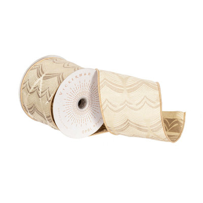 4"x10yd Feather Leaf Ribbon.