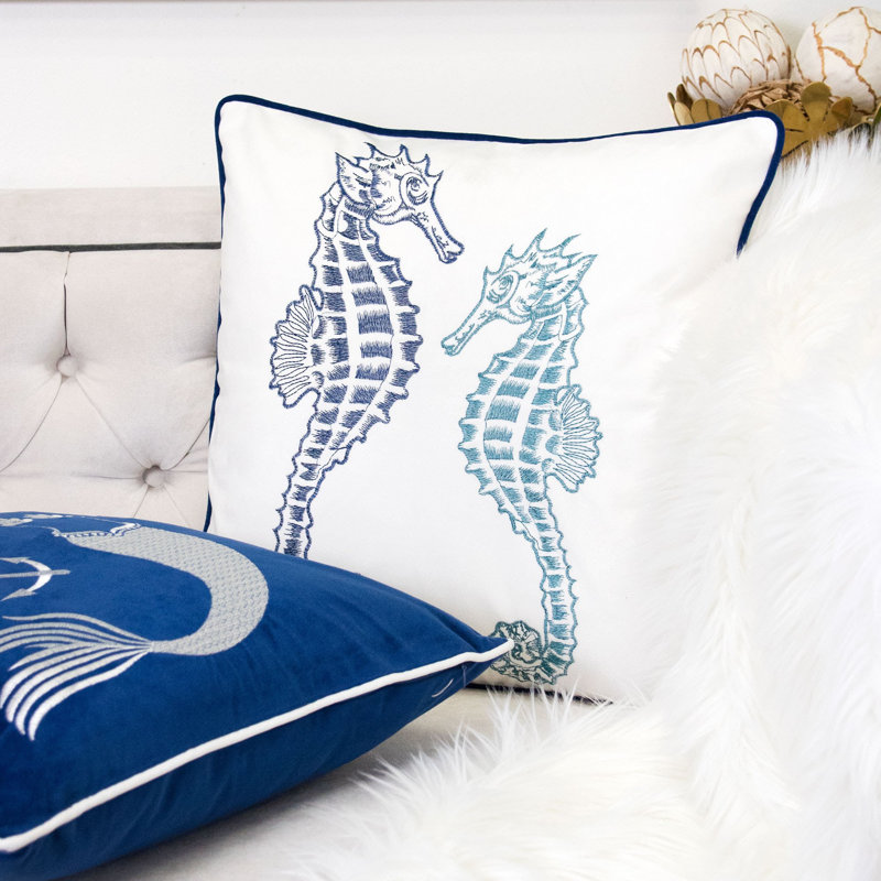Oreiller bleu / spa hippocampes, Indigo
