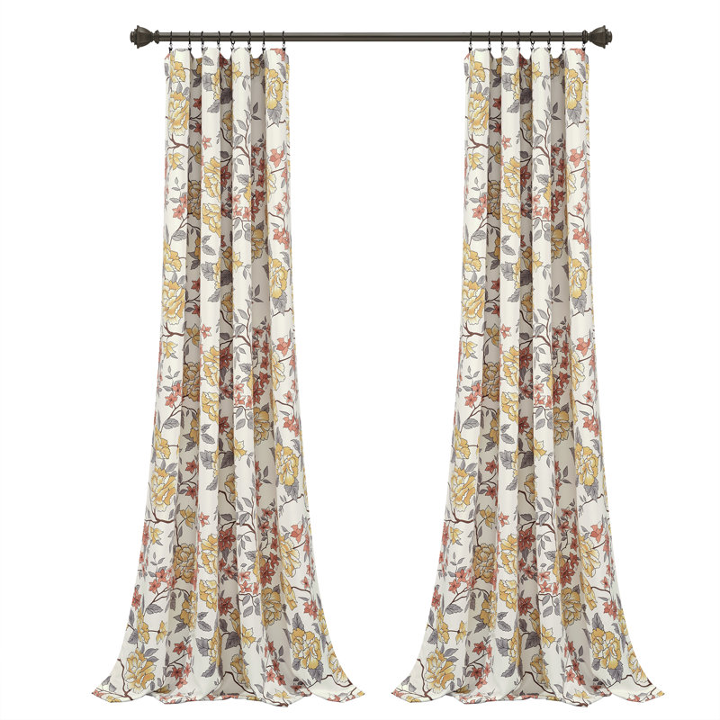 Room Darkening Curtain Pair, Beige/Brown