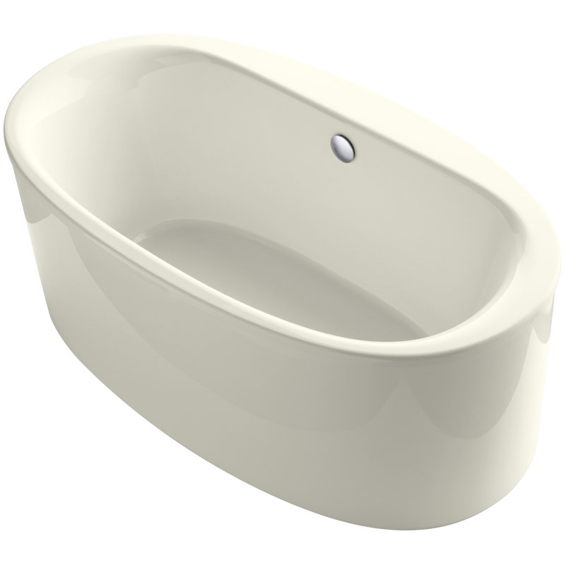 Sunstruck 65.5" L x 36" W Free standing Soaking Bathtub, Biscuit