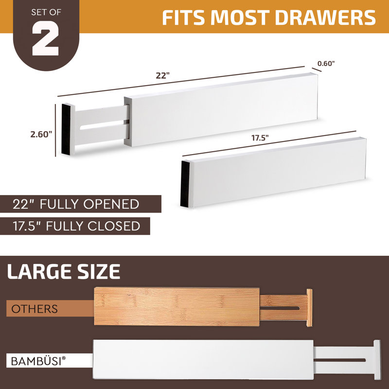 Maglio Adjustable Multi-Purpose Drawer Organizer, White