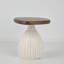 Multicolore table d'appoint en bois d'acacia avec base en céramique Theodora