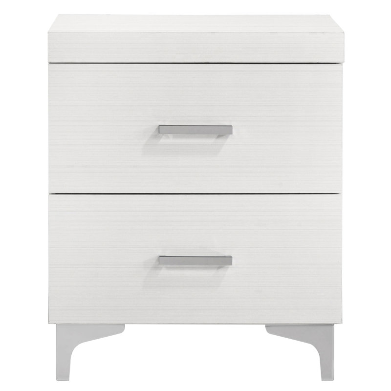 Table de chevet blanche 2 pour la chambre à coucher - et élégante avec un rangement pratique