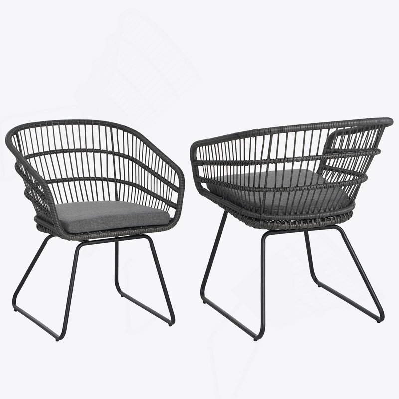 CHAISE, 2PCS avec 2 coussins, gris