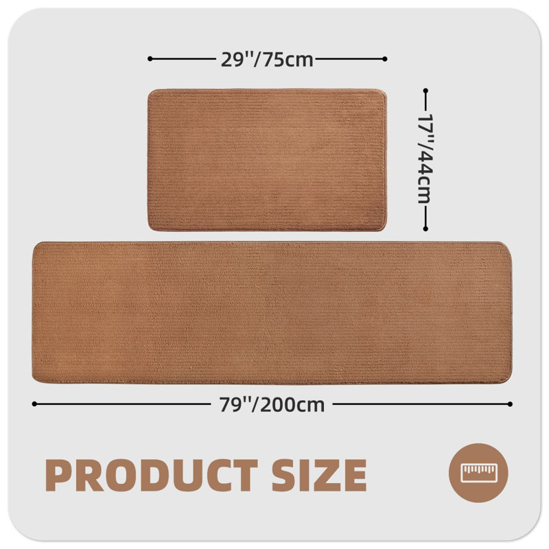 Tapis de cuisine Demarus, Rectangle 6 pi 7 po x 1 pi 5 po, Brun