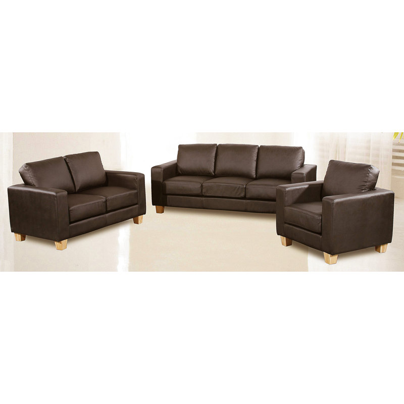 Peyton Faux Leather Sofa, Brown