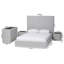 Attina Baxton Studio Cadmus Modern Light Grey Channel-Tufted Fabric 4-Piece Bedroom Set-1062818000
