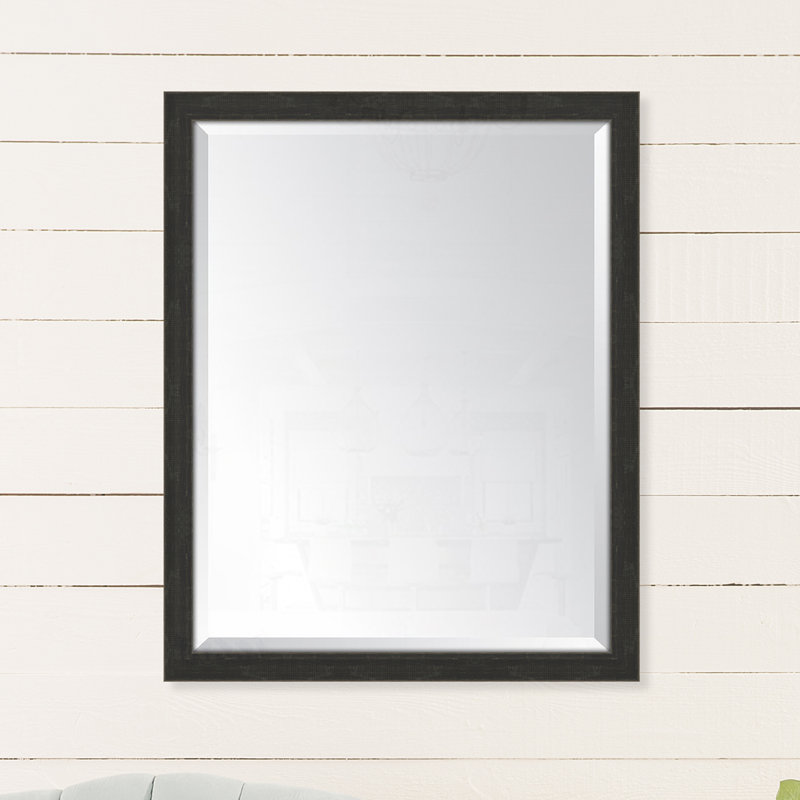 Broadway Wood Flat Wall Mirror, 39" H x 27" W, Orange