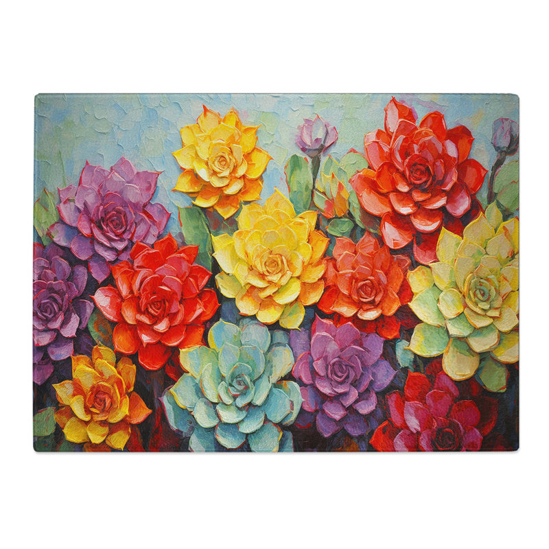 Succulent Palette Knife  Glass Chopping Board