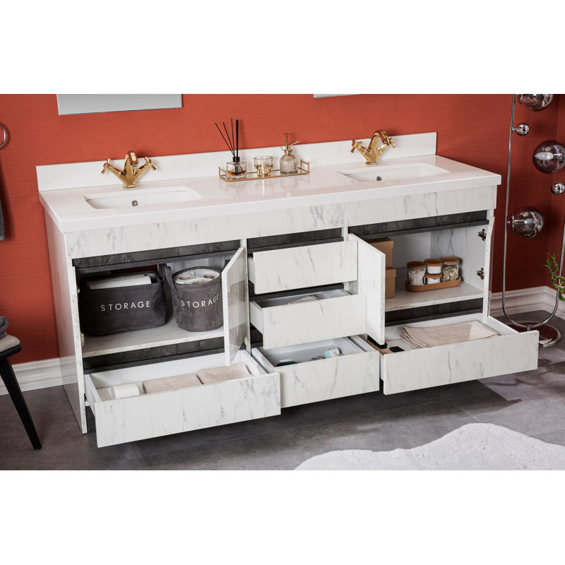 Ensemble de meuble-lavabo double l 70,7 "avec miroir Arnee