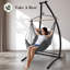 Chaise suspendue hamac de type C avec support, balancelle de chaise hamac d'extérieur, chaise suspendue avec coussin de cou, pour patio et jardin, chambre à coucher, balcon, 300 lb