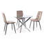 Avinsh Glass Top Metal Base Dining Table