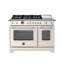 Heritage Series Dual-Fuel Range 48" - 6 Brass Burners + Electric Griddle- Self-clean Oven - Ivory Gloss Finish-450587796
