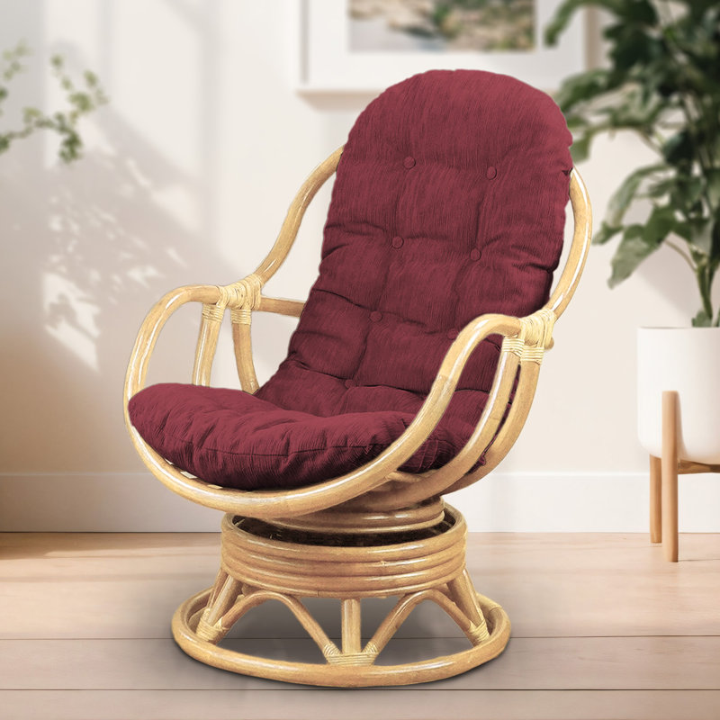 Chaise berçante Anairis, Brun foncé, Beige clair