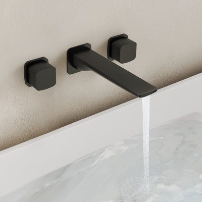 Two-Handle 3-Hole Wall Mount Roman Tub Faucet